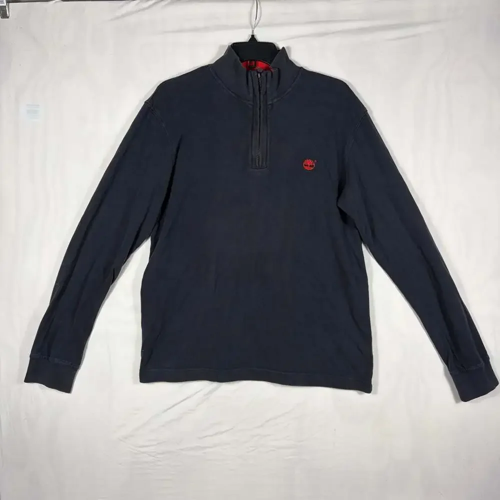 Timberland Earthkeepers Men's 1/4 Zip Pullover Sweatshirt Black Size Large